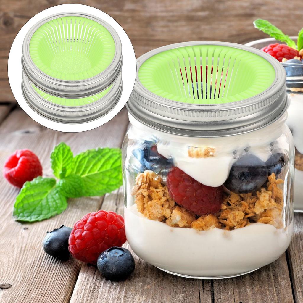 2Pcs Mason Jar Lids Sprouting Caps Heavy Duty Wide Mouth Jar Screen Lid for Home Sprout Maker Bean Sprouting Covers Dishwasher