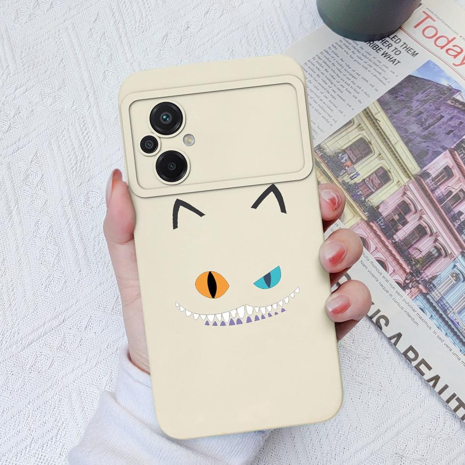 Für Xiaomi Poco M5 M5S Handyhülle Monster Katze Kamera Schutz Upgrade Flüssigsilikon Stoßstange Für Poco M 5 S Rückseitenabdeckung Schale