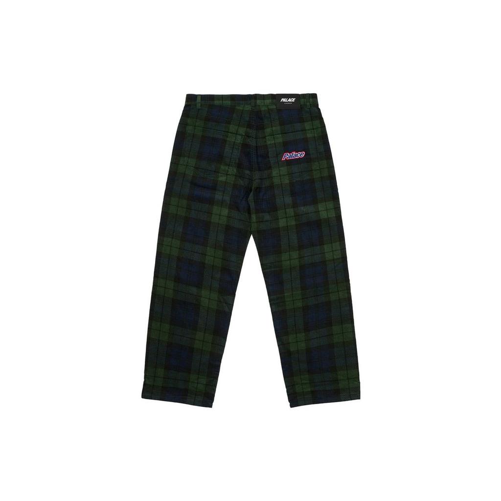 Palace Cord Baggies Tartan Unisex Bottoms Green P25T023