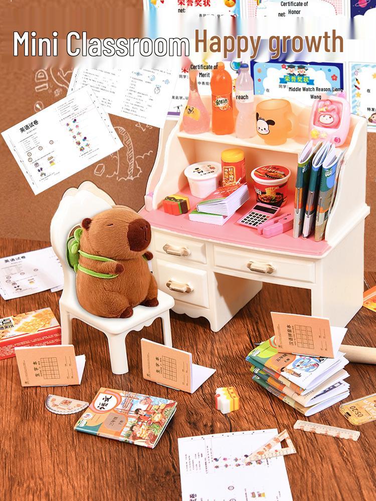 Capybara Mini Backpack: Children's Crossbody Bag for Girls with Full Stationery Set