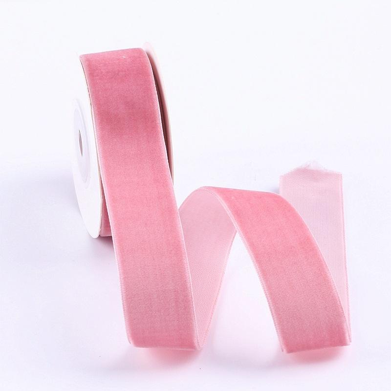 Eco-Friendly 38mm Single-Sided Flocked Velvet Ribbon Spool for Gift Wrapping DIY Bows Hair Accessories Birthday Cake Box Bands
