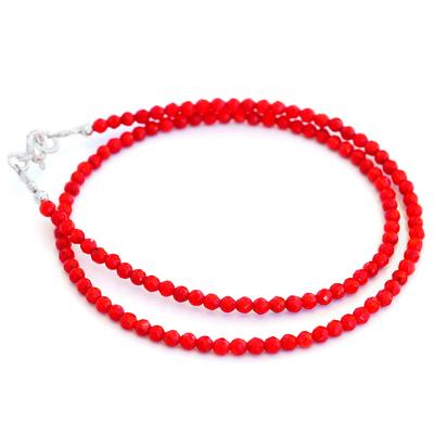 Name Accessoires Halskette Choker [2 Stück] pe1511-RoterKoralle-45 [Marke (Roter Korall-45cm)