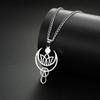 Crescent Moon Lotus Pendant Mace Necklace for Women Stainless Steel Jewelry Neck Link Chain Valentine's Day Christmas Gifts New