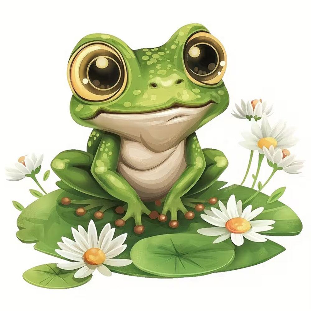 QT2330#15см Милая Лягушка Мультяшное Животное на Листе Лотоса Дизайн Наклейка на Автомобиль для Ноутбука, Грузовика, Мотоцикла, Окна 15cm-longest side