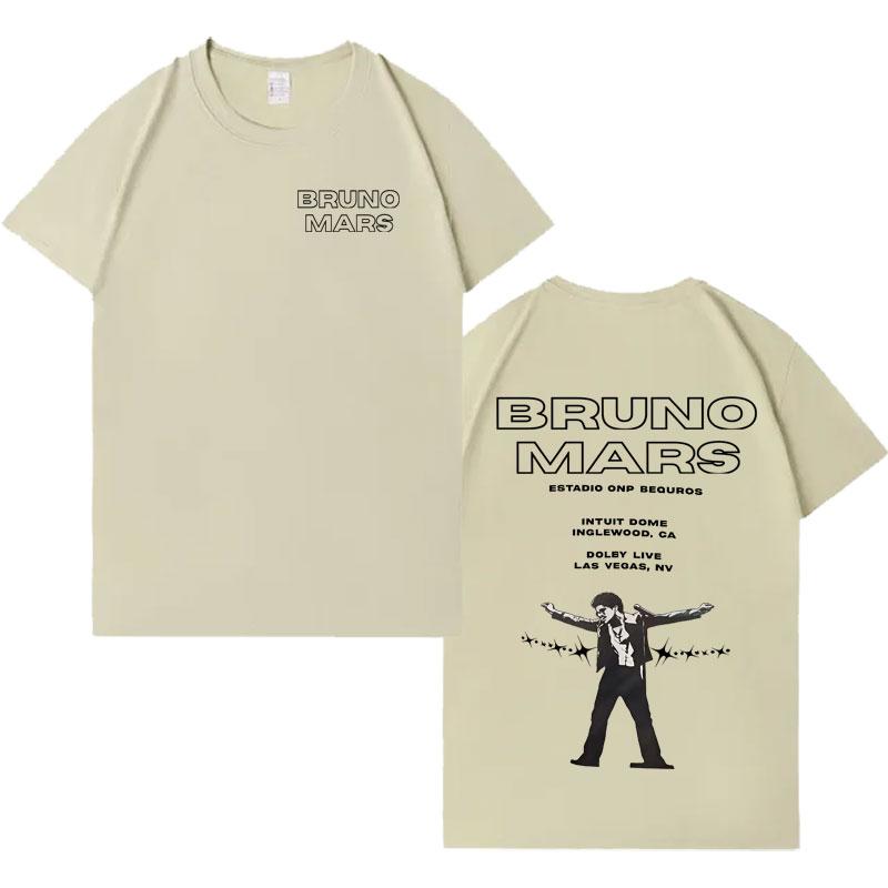 Rapper Bruno Mars Hip Hop Double Sided Print T Shirts Mens Aesthetic Breathable Tshirt Casual Summer T Shirt Unisex Streetwear M