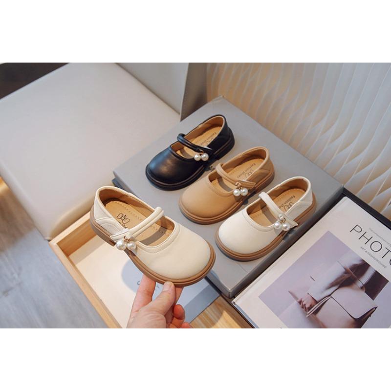 Little Girls Princess Pearl Pendant Mary Jane Breathable Casual Single Leather Shoes