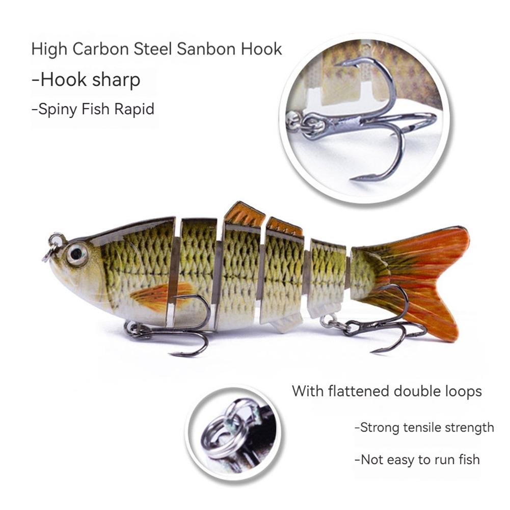 10cm/16.5g Bionic Fishing Lures with Treble Hooks Multi Jointed Slow Sinking Fish Bait Wobblers Vibration Spoon Crankbaits