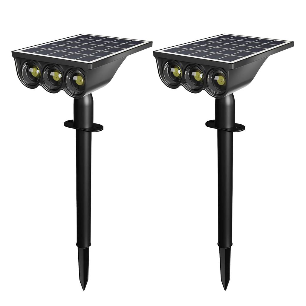 Solar Outdoor Garden 3 Switchable Between Warm White and Neutral Security and Disaster IP55 Ideal for and Parking Set of 2 Lights, Lights,