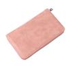 Long Women Wallet NFC RFID Blocking Purse PU Leather Credit Card Holder with Carrying Strap Pink