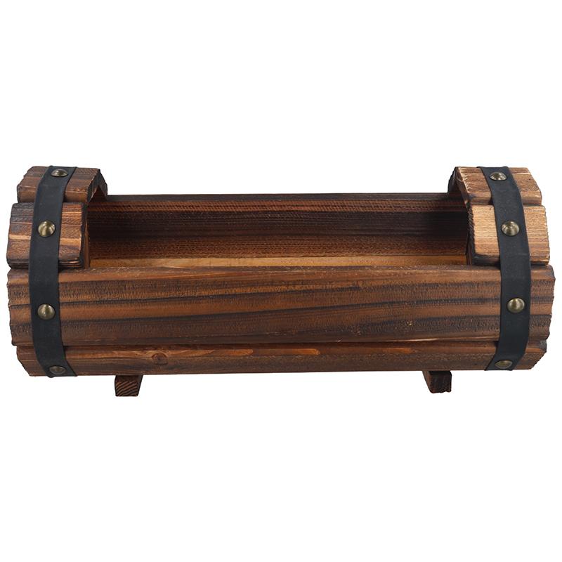 1PC Flower Tank Log Vintage Hanging Flower Pot Balcony Succulent Flower Pot Indoor Plant Flower Decoration Garden 2 Sizes