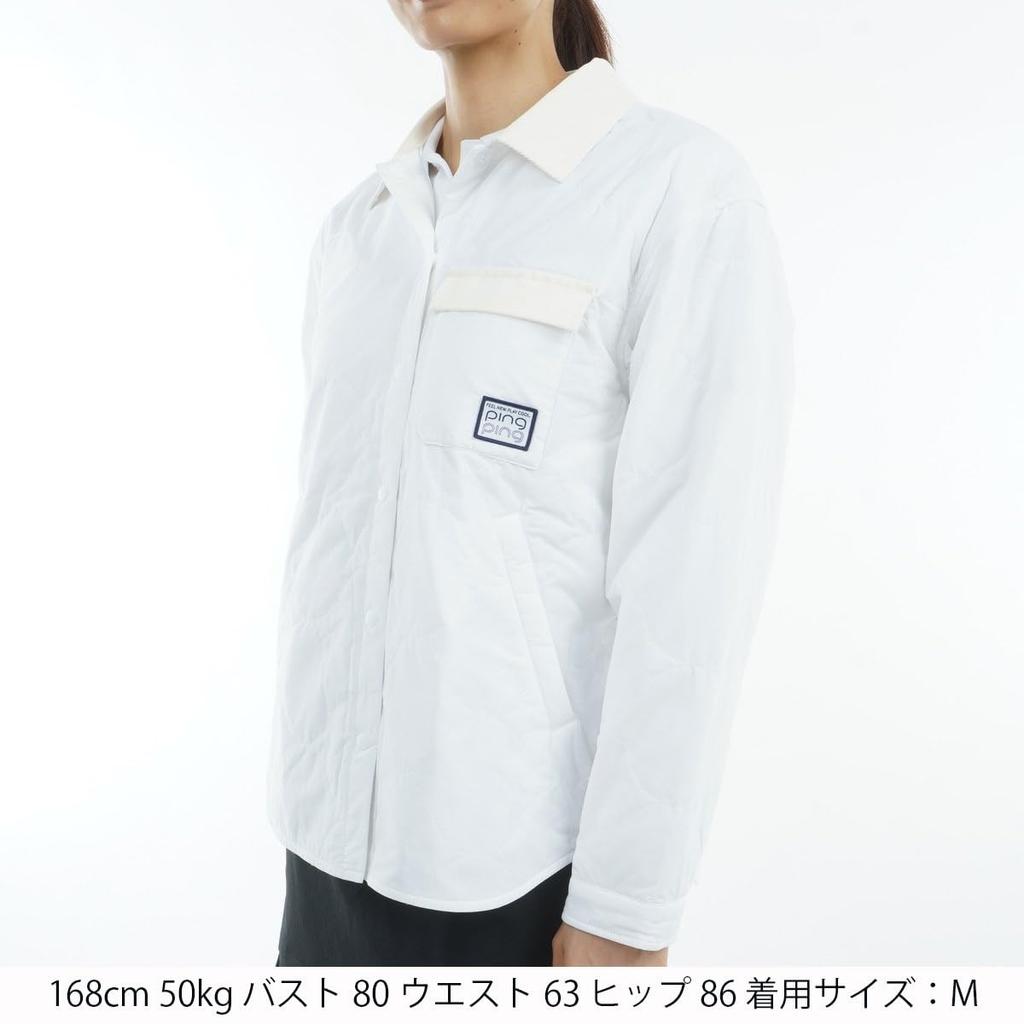 Padded Full Zip Blouson Golf Outerwear L [Pin Apparel] Women's (Stretch) / / 622-4220004 030_White