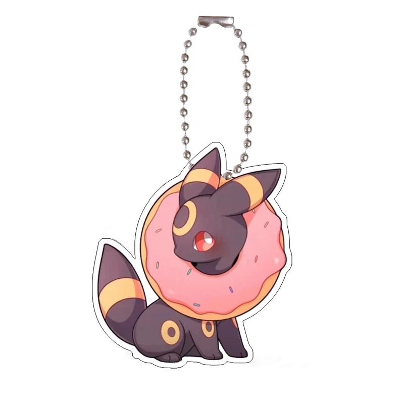 Pokemon Glaceon Sylveon Leafeon Eevee Self-Control Acrylic Cartoon Key Buckle Pendant Anime Classics Game Collection Gift Toys