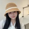 Summer Breathable Straw Hat With Wide Brim And Mesh Design For Beach And Sun Protection