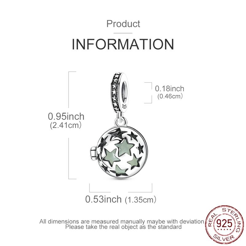 Hollow Stars Luminous Charms Bead Copper Dangle Pendant Fit Bangle Bracelet Necklace Diy Jewelry