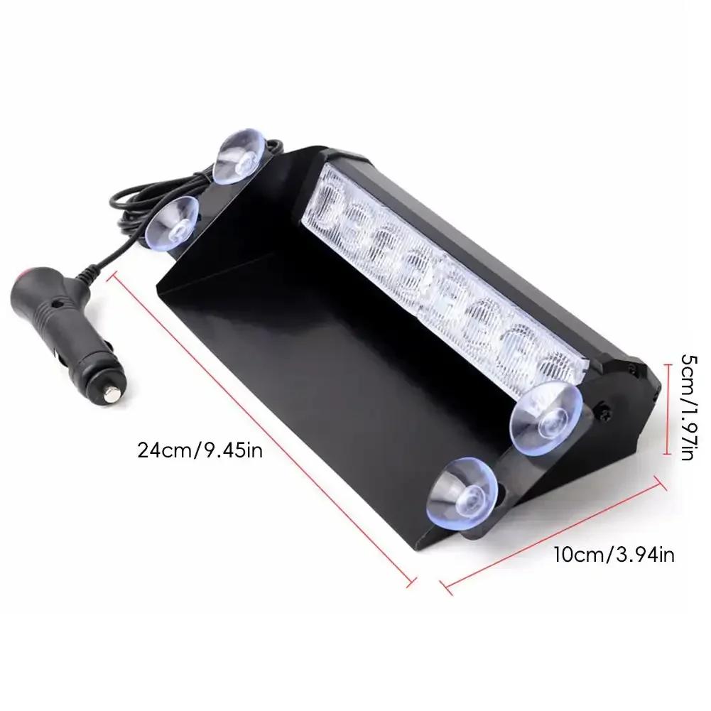 8 LED Universal Car Strobe Light Flasher Vehicle Windshield Flashing Warning Signal Lamp Red Blue Police Emergency Lights 12V