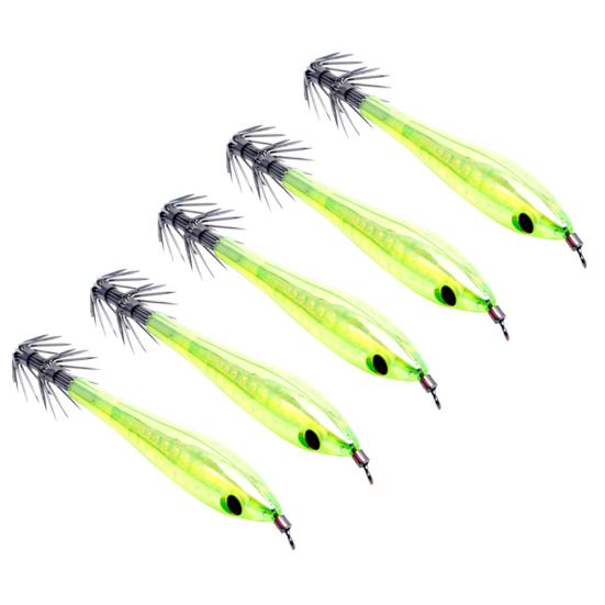 5Pcs 10cm Luminous Squid Hook Cuttlefish Fishing Hard Lure Tackle Jigging Baits