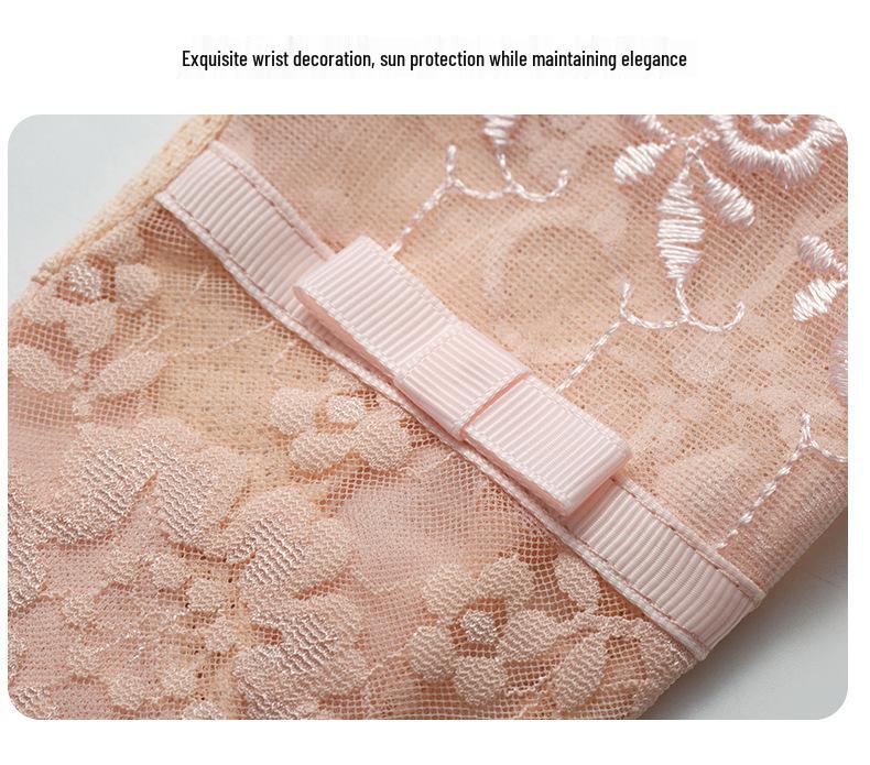 Women's Summer Ice Silk Lace Touchscreen Driving Gloves - Non-slip, Sun Protection, Short Length