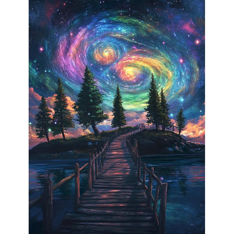 CHENISTORY Abstract Paint By Numbers Handpainted Canvas Painting Starry Sky Painting By Numbers For Living Room Wall Home Decora