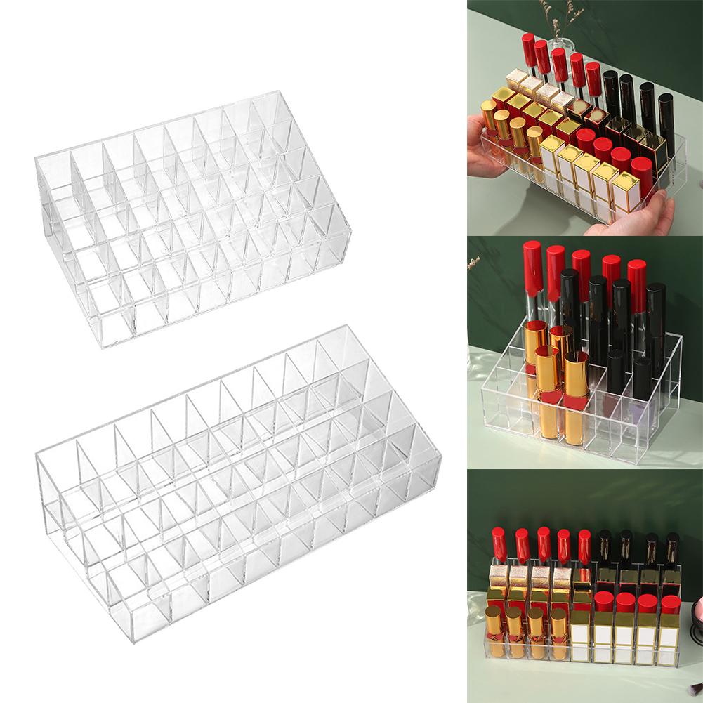 Clear Makeup Organizer Box with 36 or 40 Compartments for Lipstick and Jewelry Storage Multifunctional and Portable Organizer