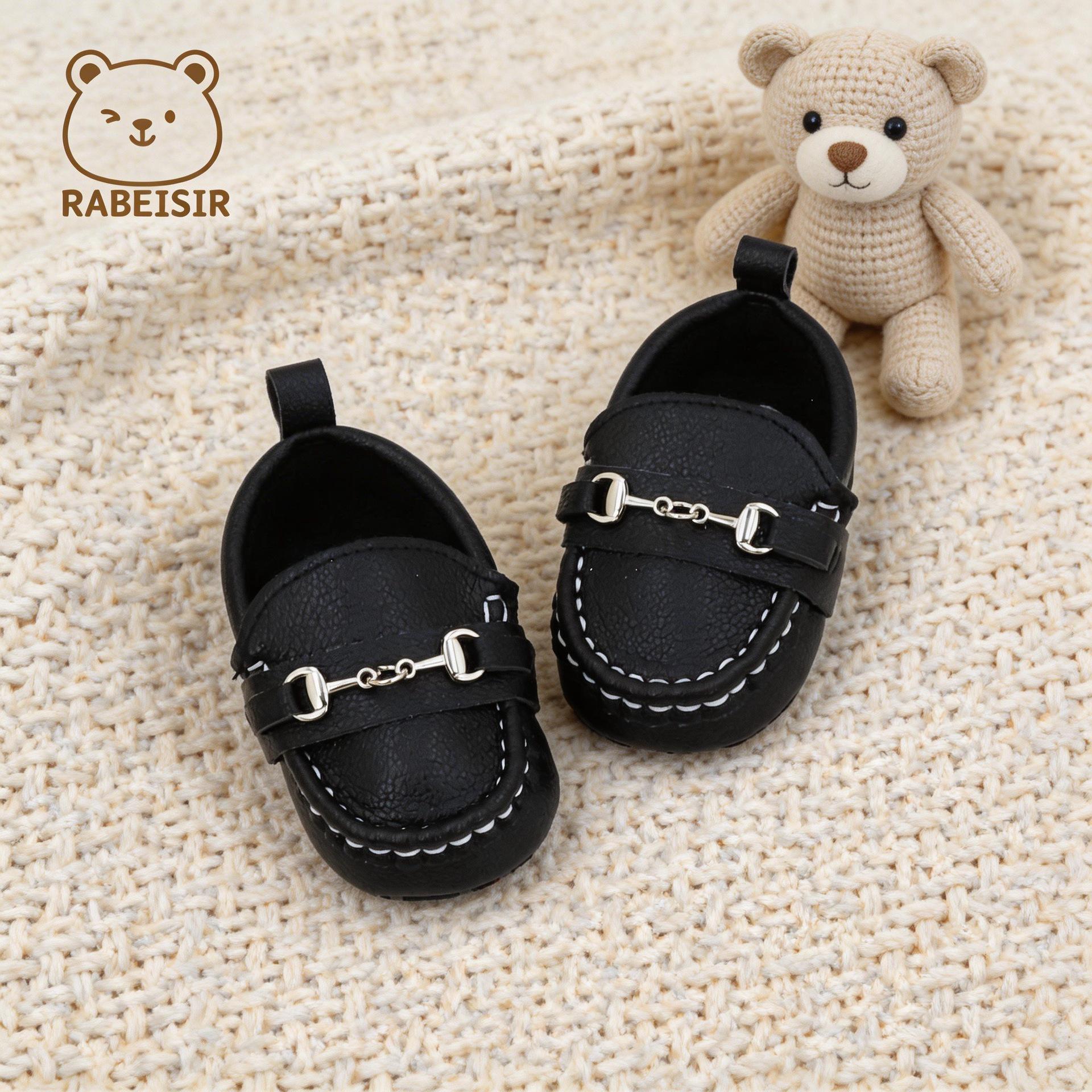 Легкие нескользящие мокасины для малышей и детей ясельного возраста - Обувь для первых шагов для мальчиков и девочек 13CM Length чёрный