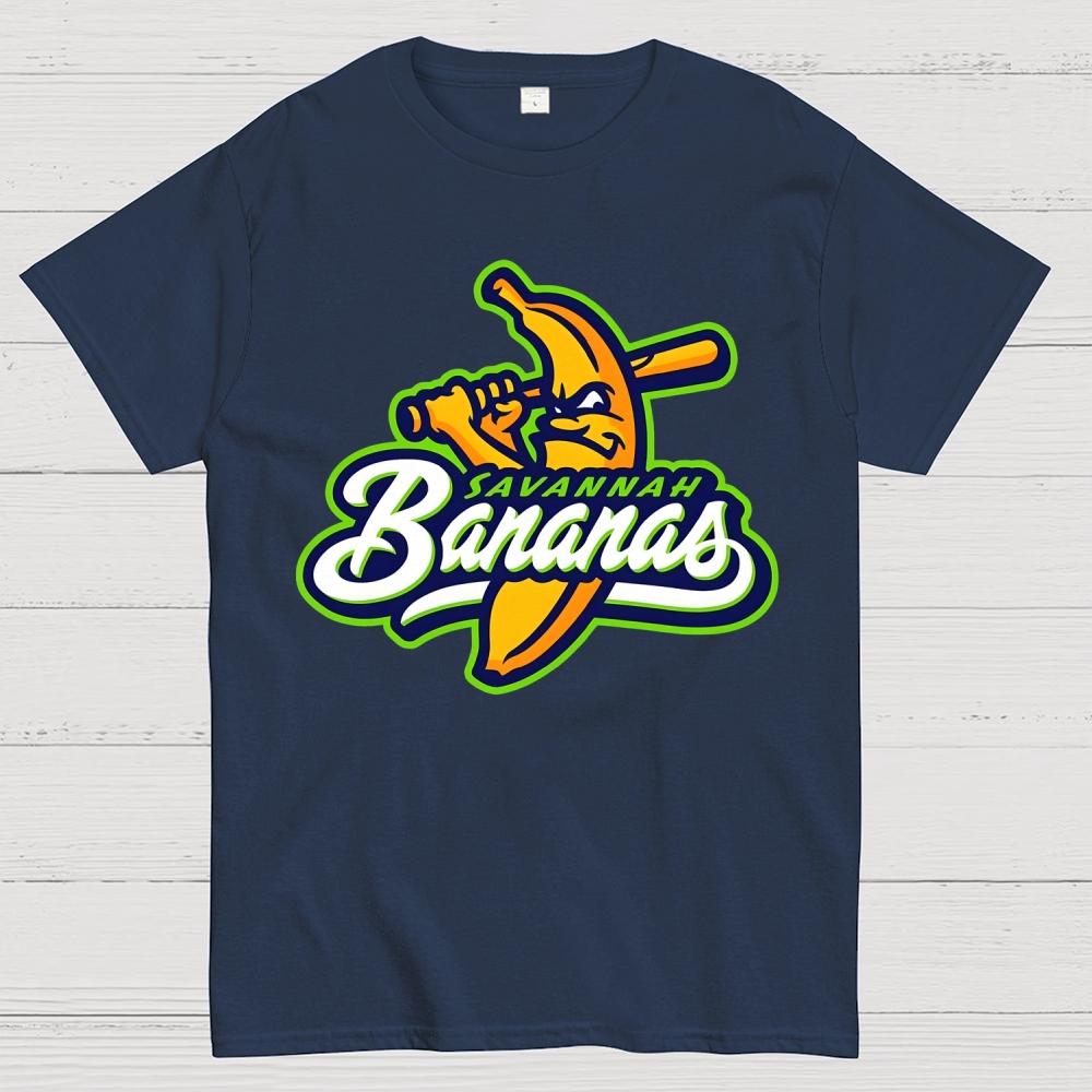 Savannahs Bananas Logo Unisex 100% Cotton Summer Casual Cool Loose T-Shirt