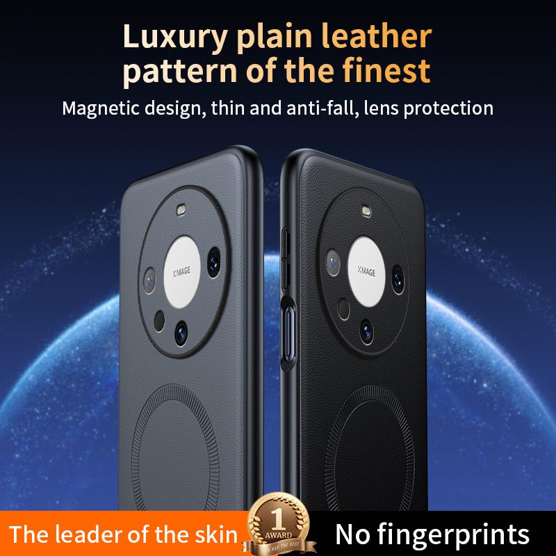 For Huawei Mate 60 Pro Case Magnetic Leather Shield Cover For Huawei Mate 60 Pro High Quality Anti-Fingerprint Non-Slip PC+TPU