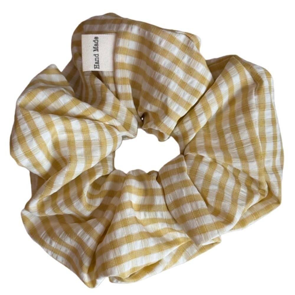 Light Yellow Elastic Hair Ties Minimalist Pattern Hair Rope Sweet Ponytail Hair Scrunchies Women