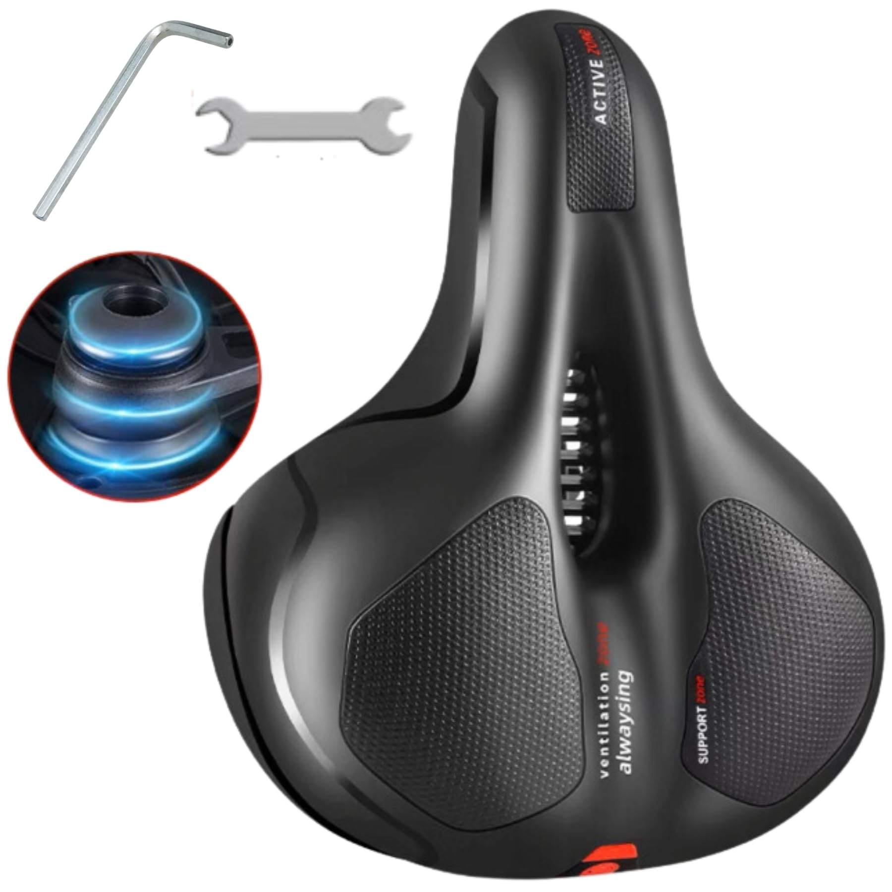 

Mellbo Bicycle Saddle Comfortable for Road Cross and Soft and Soft Cushion for Comfort and Compatible with Various Bike Shock Absorbing Ball Cushion,