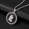 Titanium Steel Necklace Hip Hop Men'S Hiphop Retro Bergamot Round Pendant