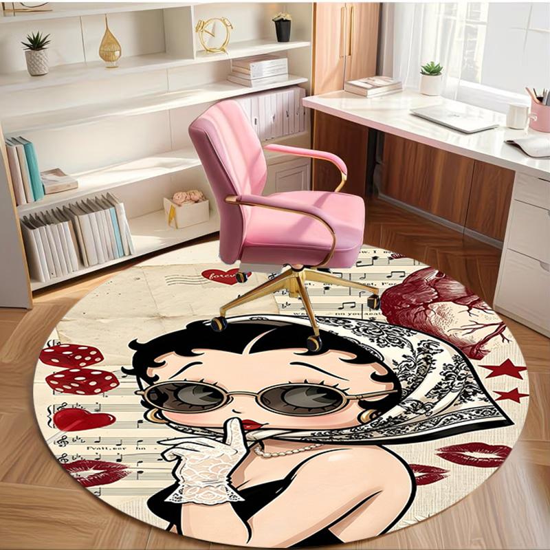 doll Print Round Rug, Washable Floor Carpet, For Entryway Dorm Laundry Room Office Study, Home Decor Birthday Christmas Gift