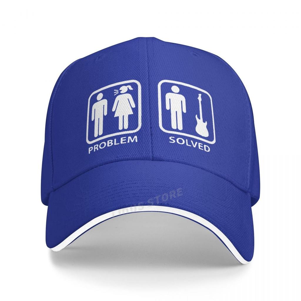 Summer Style Problem Solved Guitar Baseball Cap For Unisex Electric Acoustic Bass Player Strings Cap Guitar Lover Snapback Hats