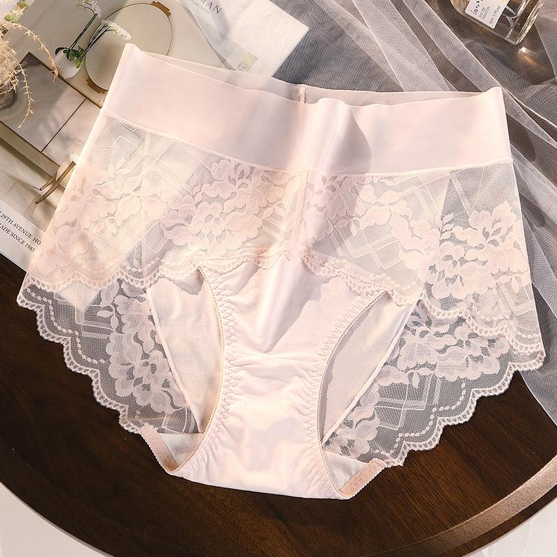 Sexy Unterwäsche für Damen, Spitze, große Größe, hohe Taille, Slip mit erweitertem Schritt, 7A, antibakteriell, dünn, keine Fettspuren, plus große Dreieckshöschen für Damen