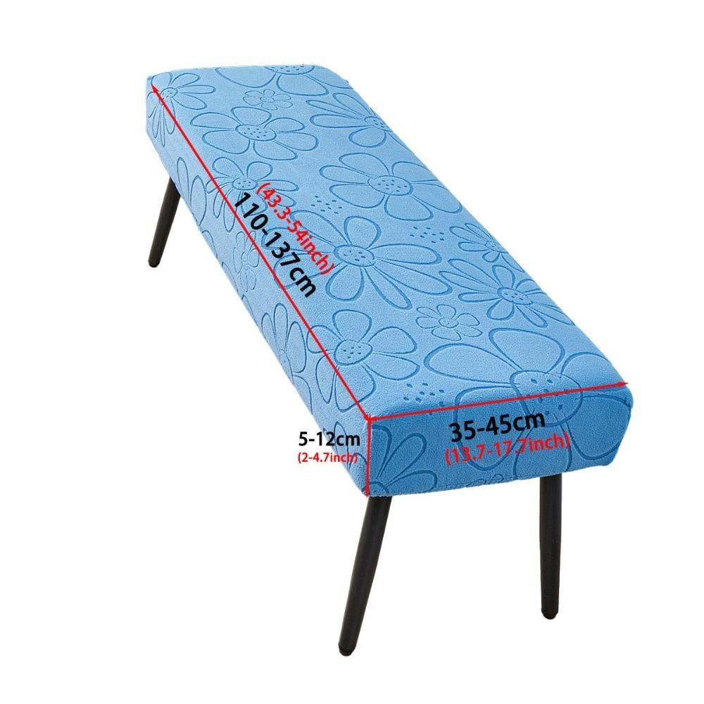 Polyester Elastic Bench Cover Stretch Flower Pattern Dining Bench Slipcover Removable Washable Bench Seat Cover Home Decor