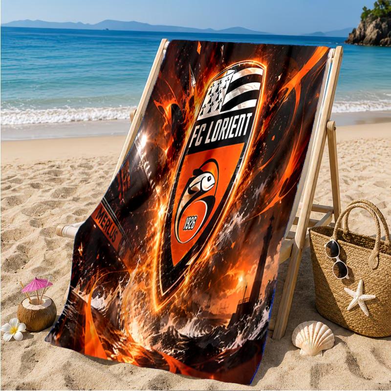 Lorient Crest Design Beach Towel Microfiber Beach Towel, Lightweight and Quick-Dry, for Summer Travel, Swimming Pool Fan Birthday Gift