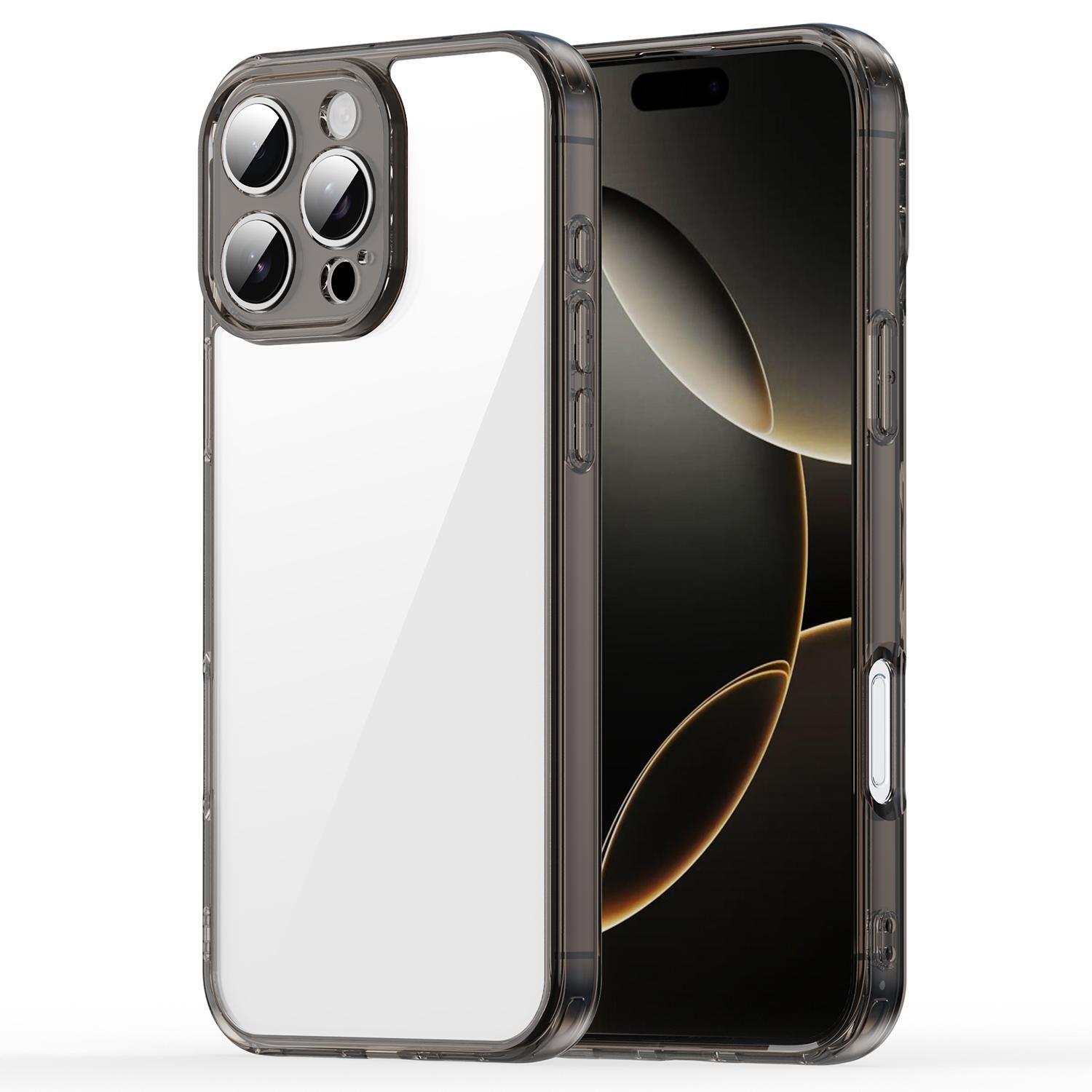 

For iPhone 16 Pro Max Case TPU+Acrylic Phone Back Cover Anti Yellowing Black