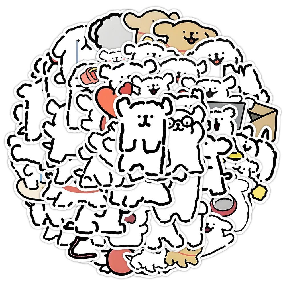 50PCS Cute Cartoon Puppy Stickers: Waterproof Decorative Decals for Phone, Tablet, Laptop, and Refrigerator