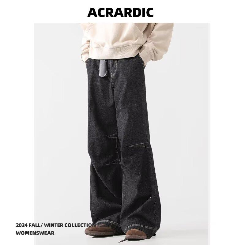 Retro Jeans Pánske jesenné Nový štýl Výbušný Street Hooligan Pekné Ležérne nohavice Pre tínedžerov Pánske voľné rovné nohavice so širokými nohami