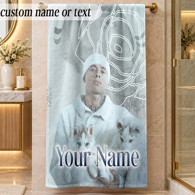 Beach TowelCentral Cee Custom Name Text Personalized Soft Towel for Beach Pool Indoor Home Decor Gift