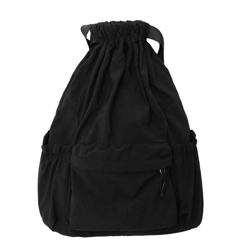 

TS JYL laptop bag,Foreign Trade New Drawstring Backpack Unisex Outdoor Student Light Fold One size fits all чорний