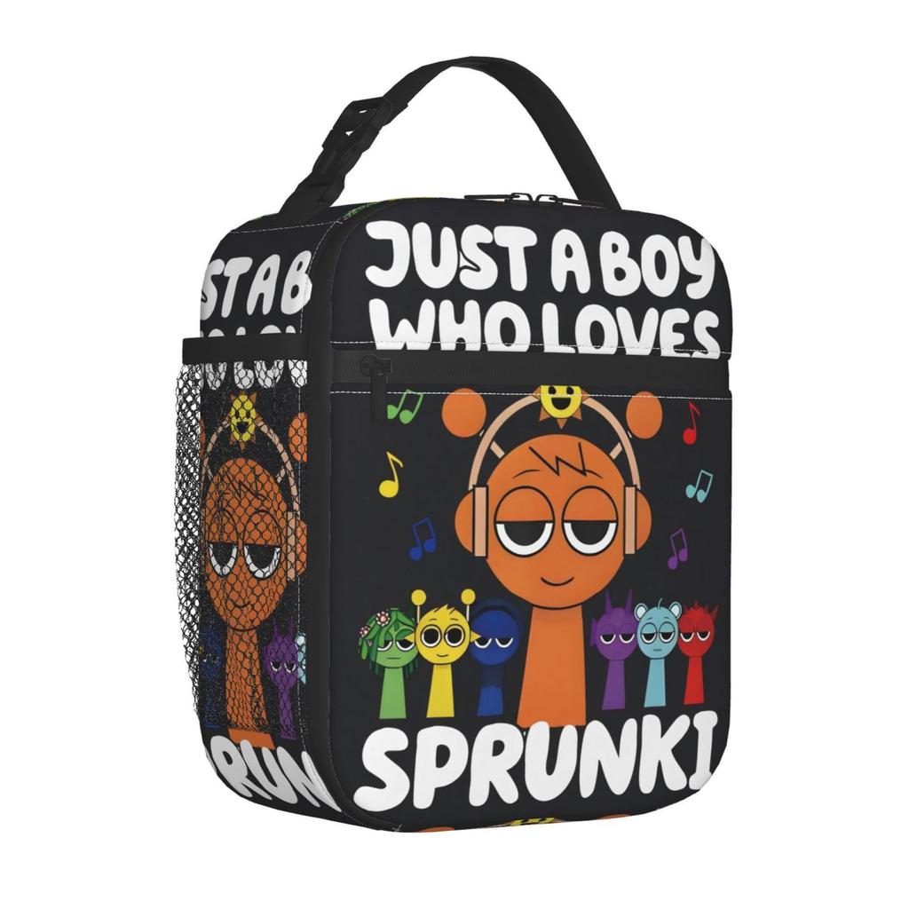 Rhythm Box Lunch Bag, Full-Printed Picnic Bag For Primary And Secondary School Students, Cartoon Animation Wear-Resistant Portable Thermal Insulation