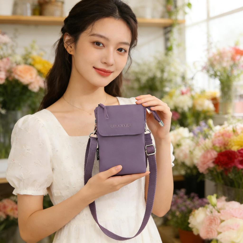 Women's Nylon Canvas Crossbody Handbag - Mini & Lightweight for Autumn/Winter