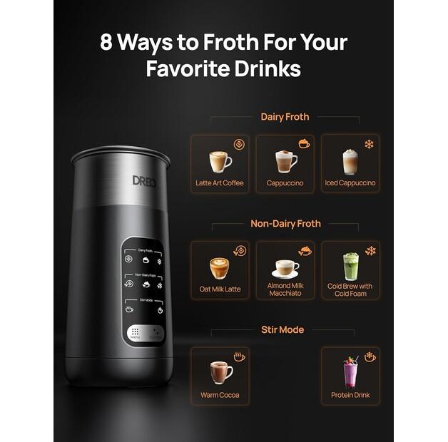 Dreo BaristaMaker Electric Milk Frother