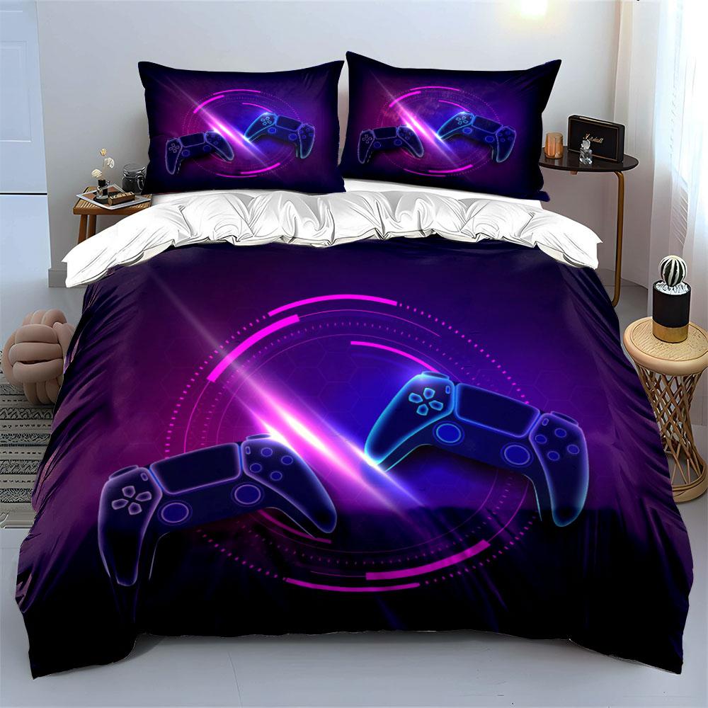 Game controllers and neon. Bedding sets Duvet cover sets Duvet covers Pillowcases(1*Duvet Cover 2*Pillowcases without duvet insert)