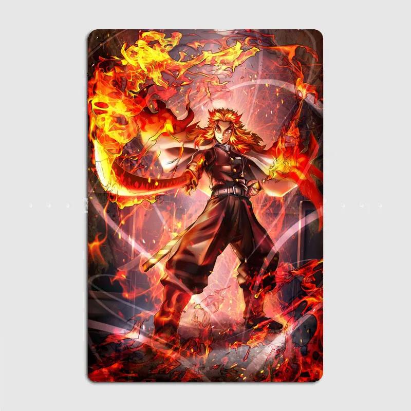 

Аниме Клинок, рассекающий демонов Ренгоку Металлическая табличка Клуб Бар Тарелки Дизайн Настенная роспись Жестяная табличка Постер на заказ 20x30cm（7.8x11.8inch）