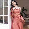 Bride Robe Set Sexy Sleepwear Lace Hollow Out Nightgown Wedding Kimono Bathrobes Gown Suit Loungewear Women V -Neck Homewear