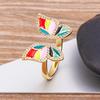 High Quality New Style INS Butterfly Enamel Dripping Oil Glazed Geometric Ring 5 Colors for Women Party Friendship Jewelry Gift