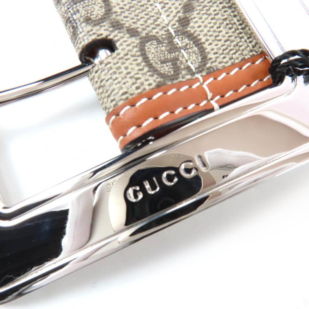 Pristine GUCCI Belt GG Supreme Wide Belt Brown GG Supreme Women 718505 Used