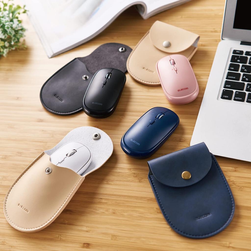 ELECOM Slint Bluetooth Wireless 4 Connects to 3 Medium Size Mouse, Quiet, Slim, Mobile, Buttons, Rechargeable, Multi-Pairing, Devices, White,