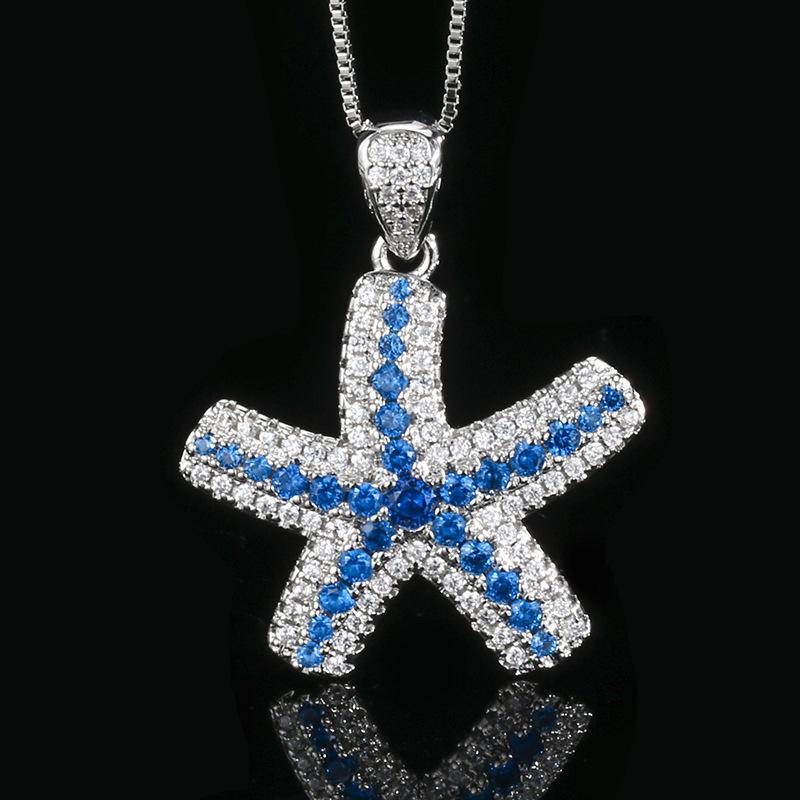 Jewelry Three-Piece Set, Starfish Necklace, Stud Earrings, Pentagram Exaggerated Women'S Style