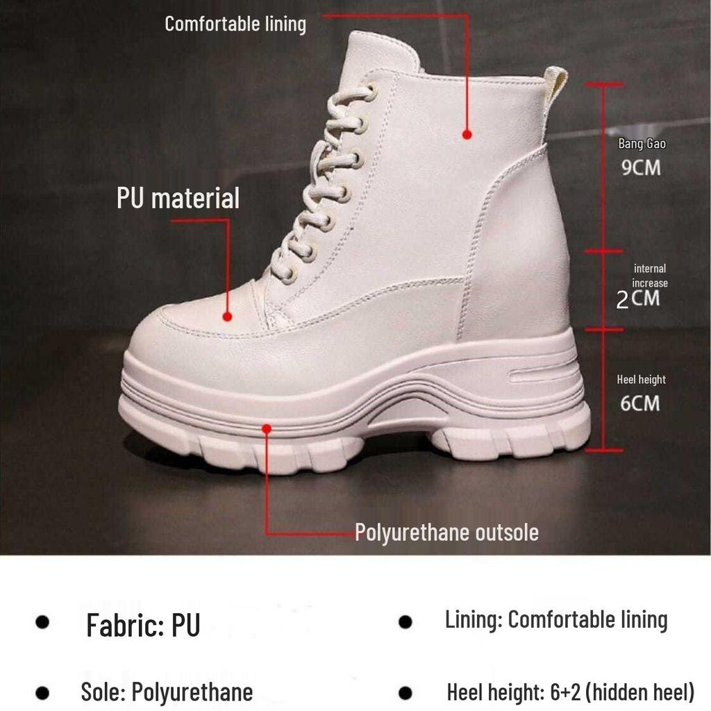 Thick-Soled Platform Hidden Heel Anime High Heels - Spring/Autumn Women's Shoes for Slim Feet; Martin Boots Style